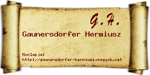 Gaunersdorfer Hermiusz névjegykártya